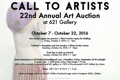Call to Artists | 22nd Annual Art Auction at 621 Gallery