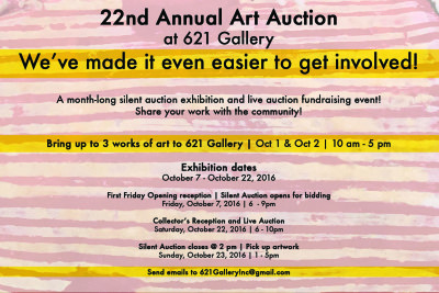 Call to Artists | 22nd Annual Art Auction at 621 Gallery: We've Made It Easier