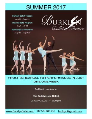 Burklyn Ballet Audition at The Tallahassee Ballet