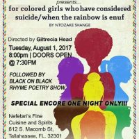 for colored girls - encore presentation followed by black on black rhyme show