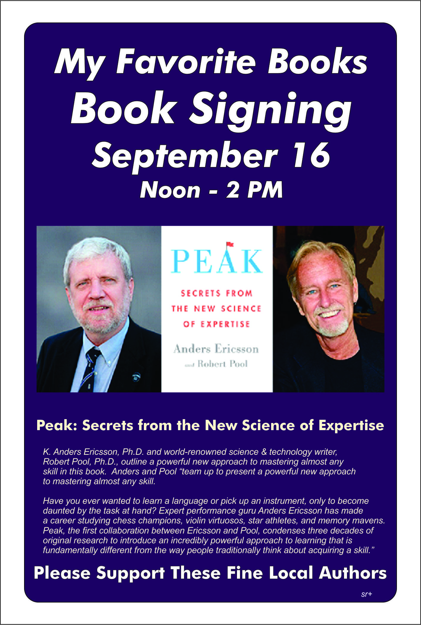 My Favorite Books Local Author Peak: Secrets from the New Science of ...