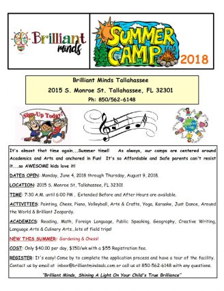 Gallery 1 - Brilliant Minds Tallahassee Summer Camp 2018