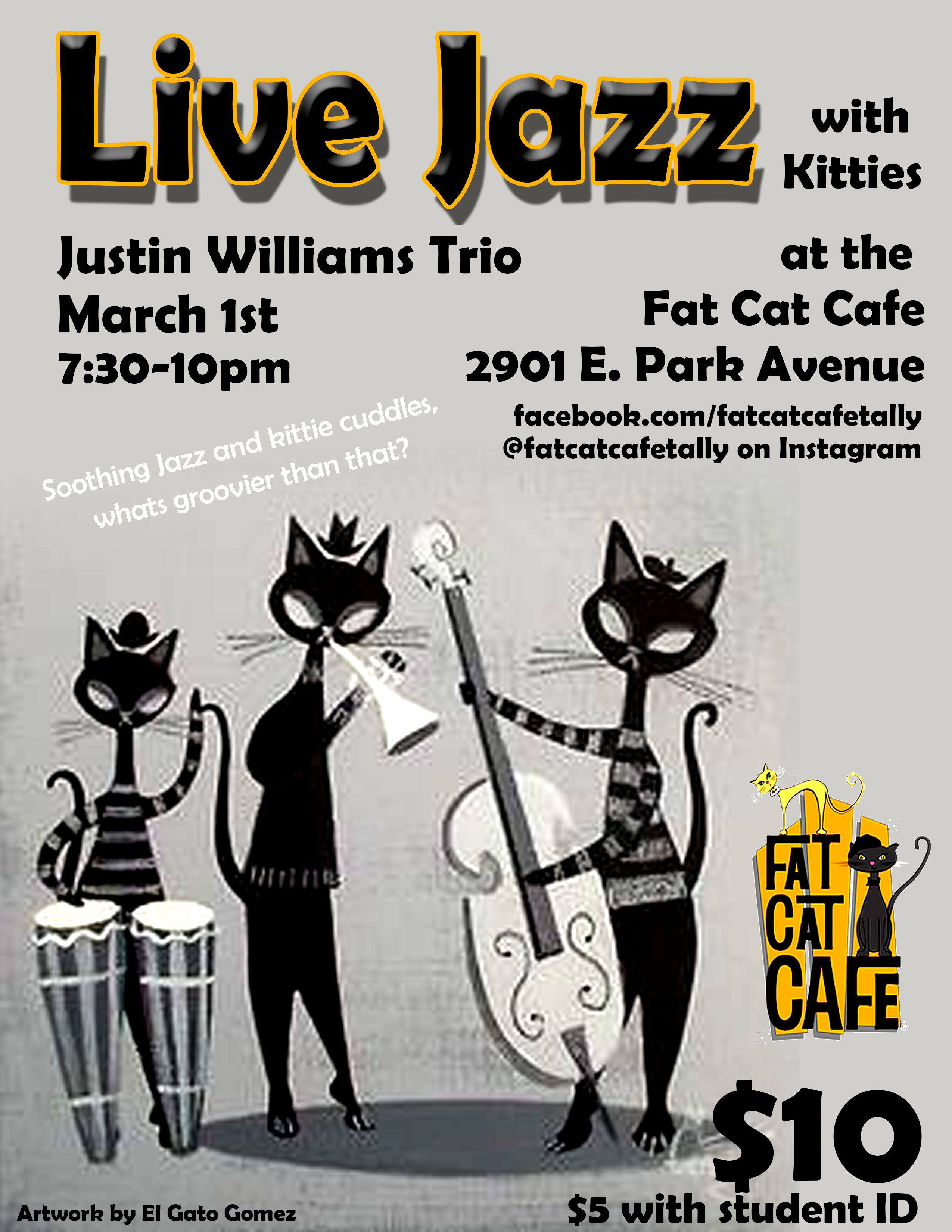 Live Jazz With Kitties presented by Fat  Cat  Cafe  
