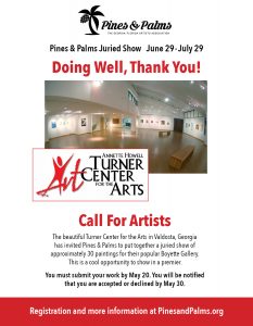 Call For Artists: "Doing Well, Thank You!" Exhibit at Turner Center 6/29/2020