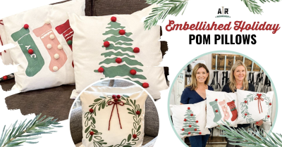 Embellished Holiday Pom Pillow - Specialty DIY Workshop