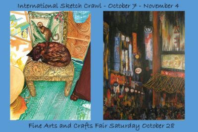 "International Sketch Crawl" at opens at Jefferson Arts Gallery October 7.
